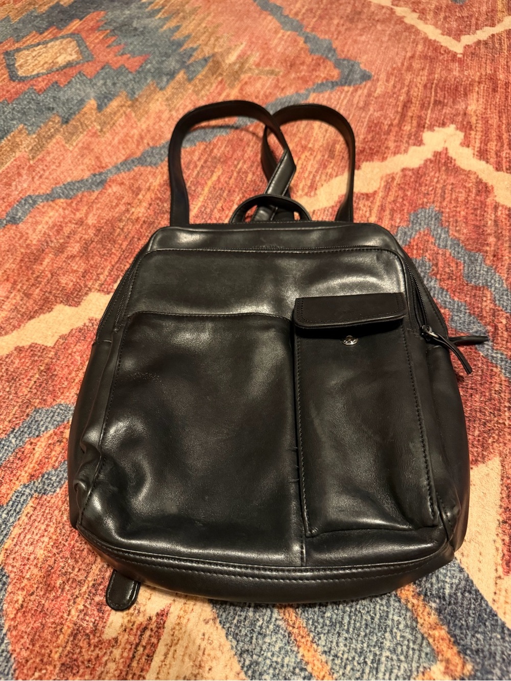 Nine West Black Leather Women's Backpack